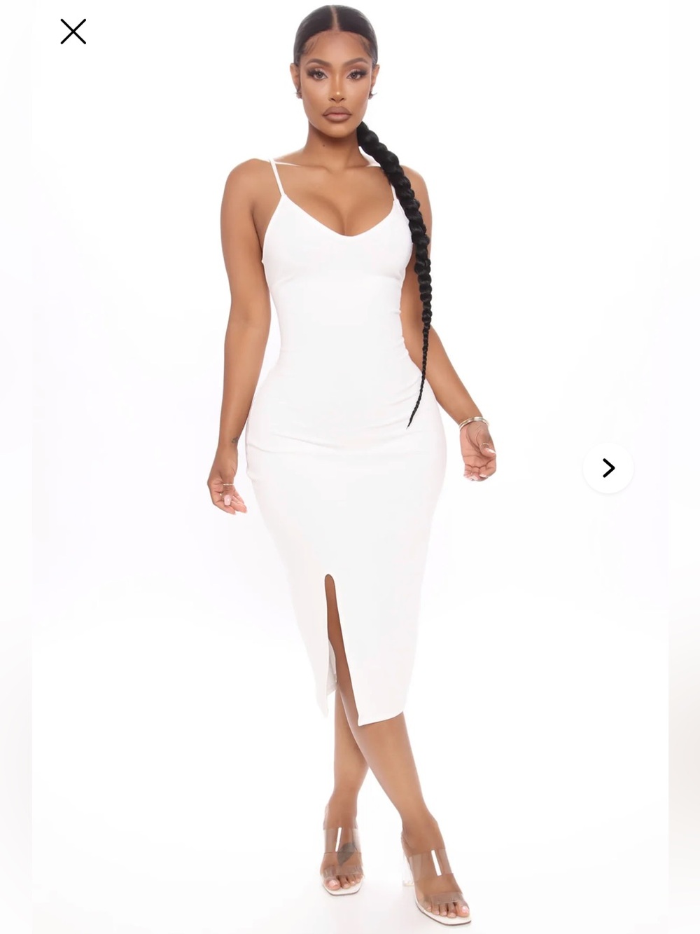 Fashionova white midi dress